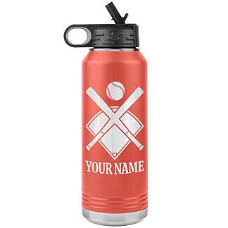 Personalized Softball Water Bottle with Custom Text