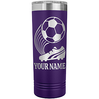 Personalized Soccer Tumbler with Custom Text