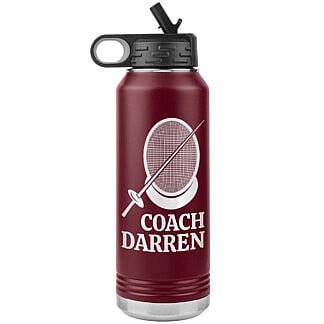 Personalized Epee Fencing Water Bottle with Fencer Name