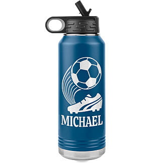 Personalized Soccer Water Bottle with Player Name