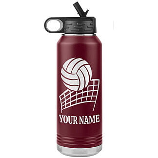 Personalized Volleyball Water Bottle with Custom Text